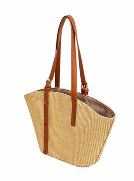 Bolsa Pepe Jeans Trudy bege para mulheres.