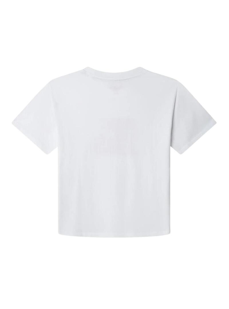Camiseta Pepe Jeans Sage logo degradado branco para criança