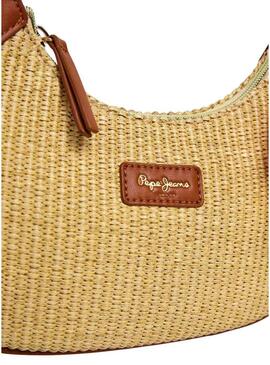 Bolsa Pepe Jeans Trish de ráfia para mulher.