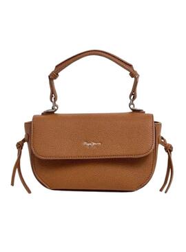 Bolsa Pepe Jeans Ambra script marrom para mulher