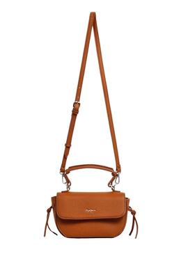 Bolsa Pepe Jeans Ambra script marrom para mulher