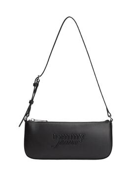 Bolsa Tommy Jeans Must Shoulder preta para mulher.