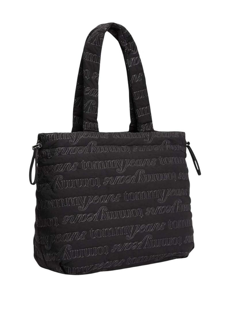 Bolsa Tommy Jeans Icon preta para mulher.