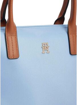 Bolsa Tommy Hilfiger Popette mini azul para mulher.
