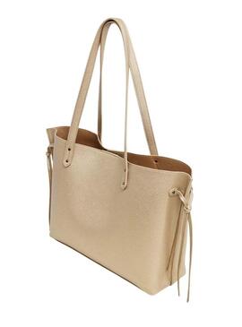 Bolsa Pepe Jeans Audrey dourada para mulher.