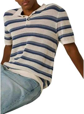 Polo Pepe Jeans Florian listrado azul para homem