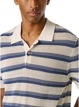 Polo Pepe Jeans Florian listrado azul para homem