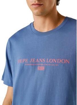 Camiseta Pepe Jeans Summer Logo azul para homem.