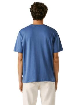Camiseta Pepe Jeans Summer Logo azul para homem.