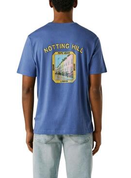 Camiseta Pepe Jeans Sion azul para homem.
