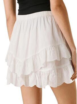 Saia calça Pepe Jeans Camila branca para mulher.