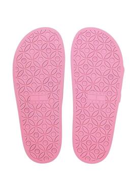 Chinelos Tommy Jeans Confort Jelly com fivelas rosa para mulher