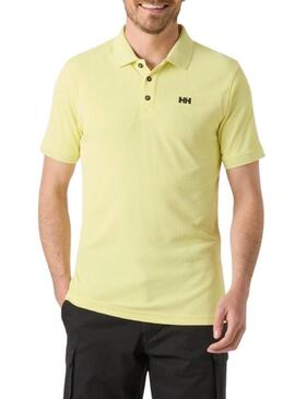 Camisa polo amarela Helly Hansen Driftline para homem.
