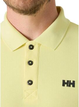 Camisa polo amarela Helly Hansen Driftline para homem.