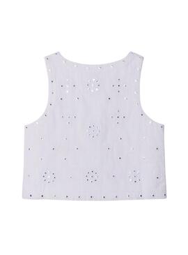 Top Pepe Jeans Holly branco para menina
