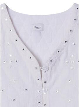 Top Pepe Jeans Holly branco para menina
