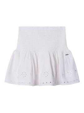 Saia Pepe Jeans Holly branca para menina.