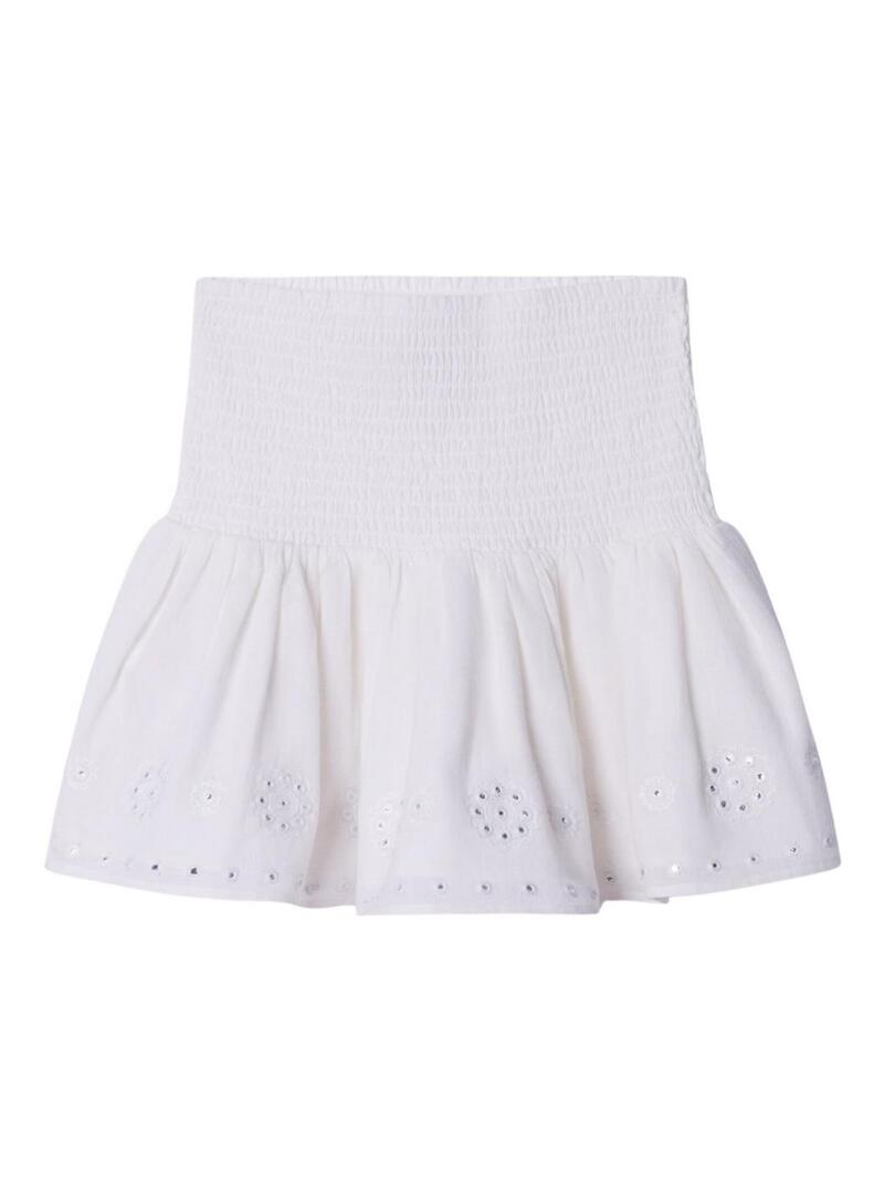 Saia Pepe Jeans Holly branca para menina.