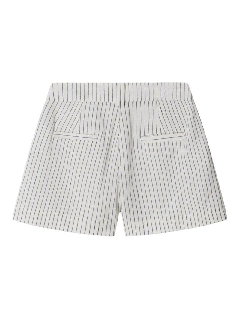 Calções Pepe Jeans Izzy com riscas diplomáticas bege para menina.