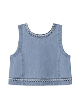 Top Pepe Jeans Ivy denim azul para menina