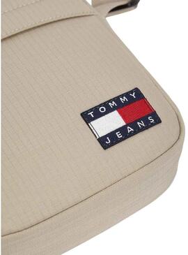 Bolsa Tommy Jeans repórter Essential Ripstop bege para homens