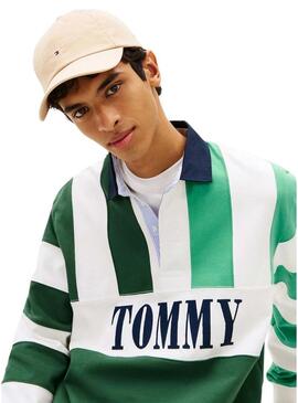 Boné Tommy Jeans Linear Logo bege para homem