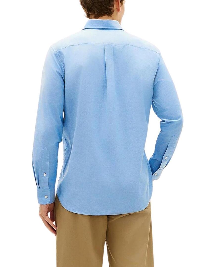 Camisa Tommy Hilfiger Oxford Light azul para homem