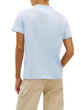 Camiseta Tommy Jeans Vintage logo azul para homem.