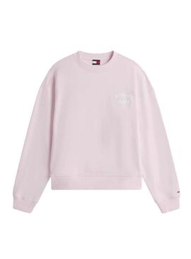 Moletom Tommy Jeans Bubble rosa para mulher.