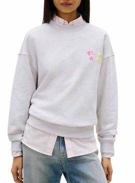 Moletom Tommy Jeans Bubble cinza para mulher