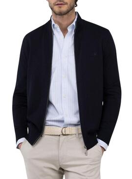Casaco de malha azul marinho El Ganso para homem.