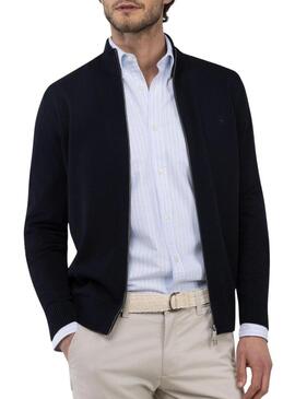 Casaco de malha azul marinho El Ganso para homem.