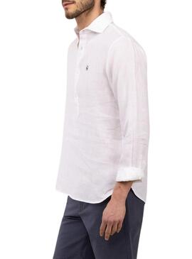 Camiseta El Ganso branco de linho para homem.