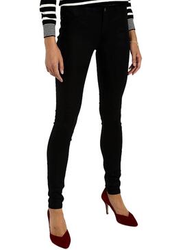 Calça Naf Naf Preto brilhante Skinny para Mulher