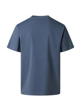 Camiseta The North Face minimalista azul para homem.