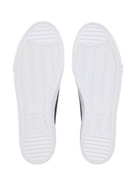 Sapatilhas de couro Tommy Jeans Archive com logo marinho para homem.