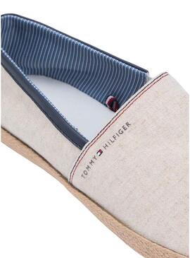 Alpargatas Tommy Hilfiger Chambray bege para homem.