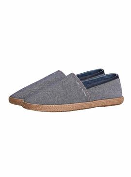 Alpargatas Tommy Hilfiger em chambray marinho para homem.