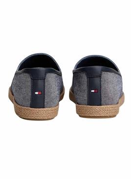 Alpargatas Tommy Hilfiger em chambray marinho para homem.