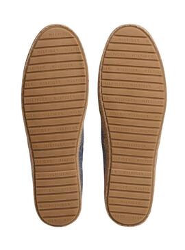 Alpargatas Tommy Hilfiger em chambray marinho para homem.