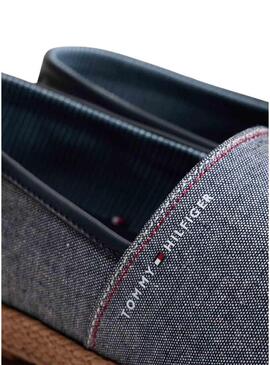 Alpargatas Tommy Hilfiger em chambray marinho para homem.