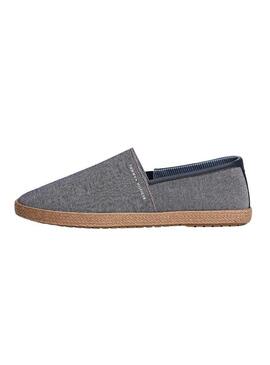 Alpargatas Tommy Hilfiger em chambray marinho para homem.