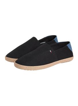 Alpercatas Tommy Hilfiger Core com logo preto para homem.