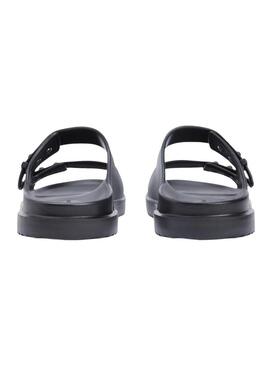 Chinelos Tommy Hilfiger Light ajustáveis com fivelas pretas para homem.