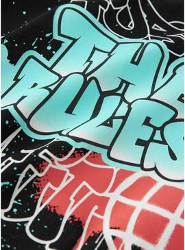 Camiseta Name It Flynn preta para menino.