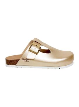 Tamancos Pepe Jeans Oban Great dourado para menina
