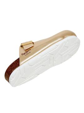 Tamancos Pepe Jeans Oban Great dourado para menina