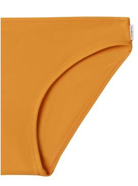 Biquíni Pepe Jeans com logo estampado em laranja para menina.