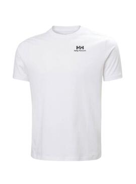 Camiseta Helly Hansen Core branca para homem.