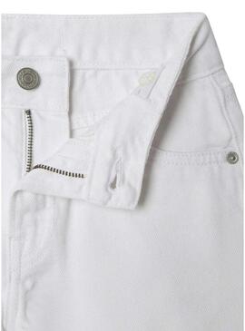 Shorts de ganga Pepe Jeans A-Line branco para menina.